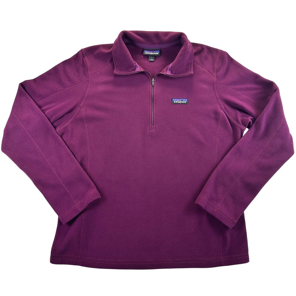 Patagonia Micro D Quarter-Zip Fleece Pullover Womens Large Night Plum Purple